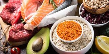 Nutritious foods on a table